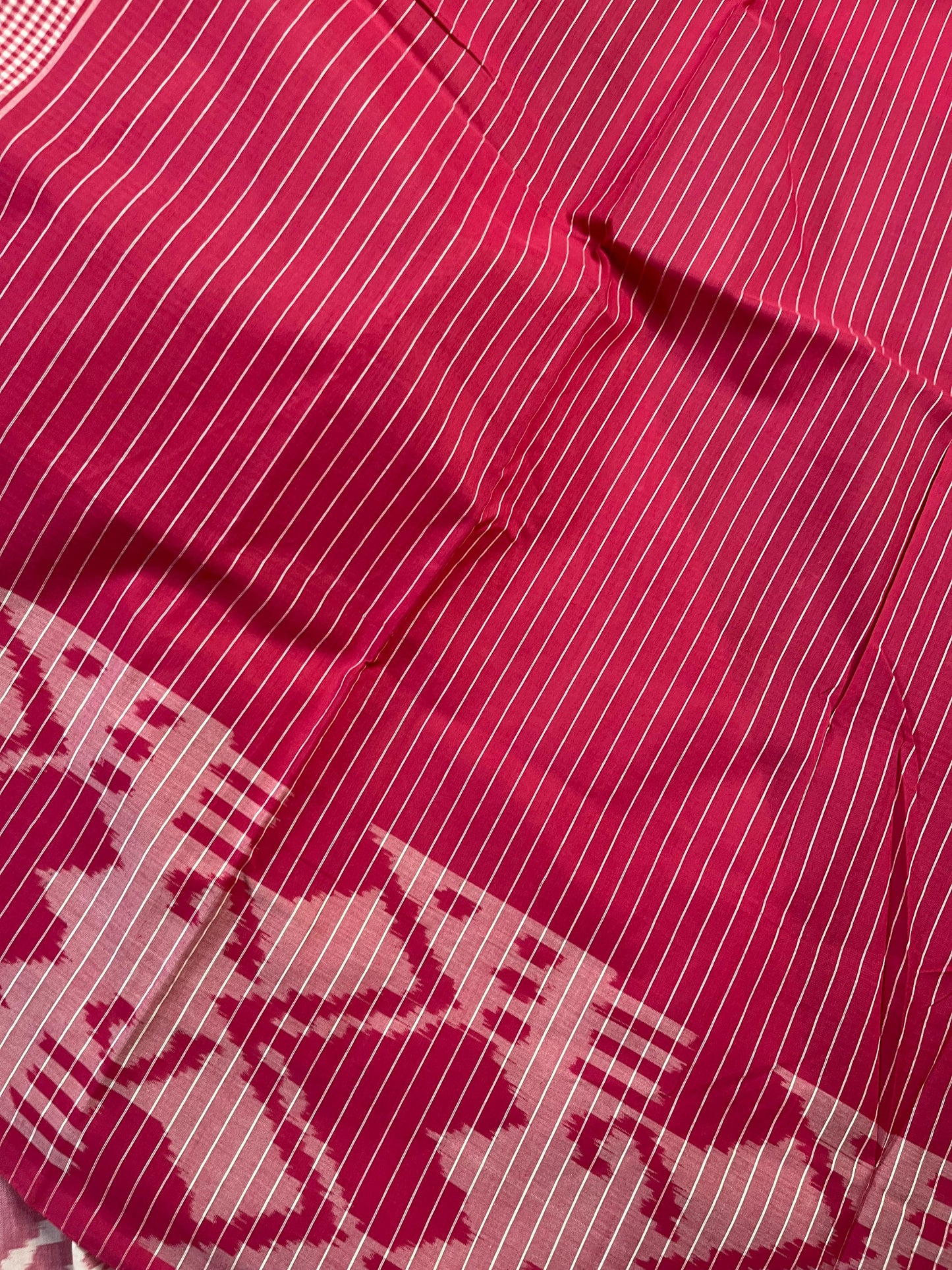PINK PURE HANDLOOM COTTON IKKAT SAREE