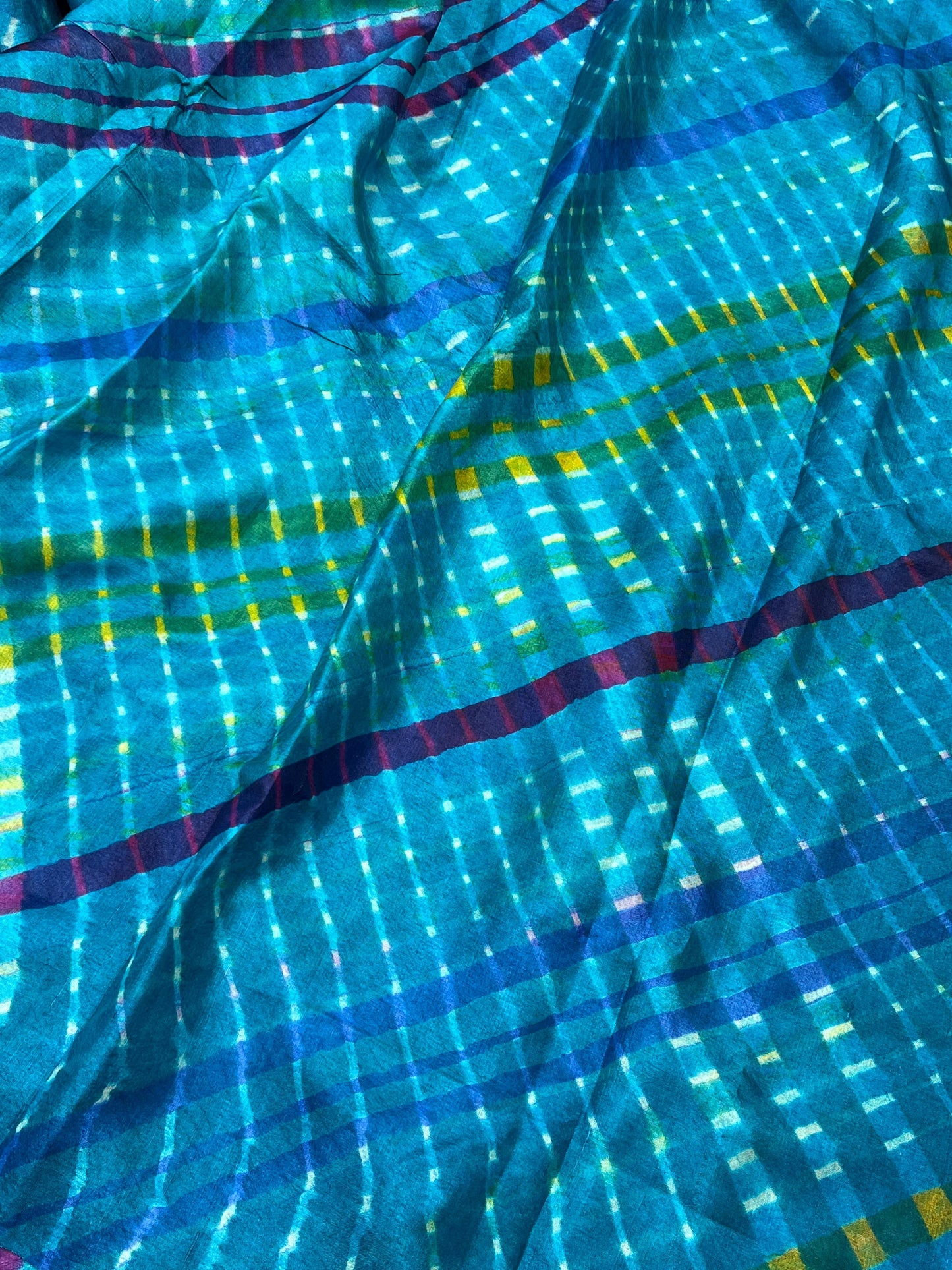 BLUE TASSAR PURE HANDLOOM LEHERIYA SAREE