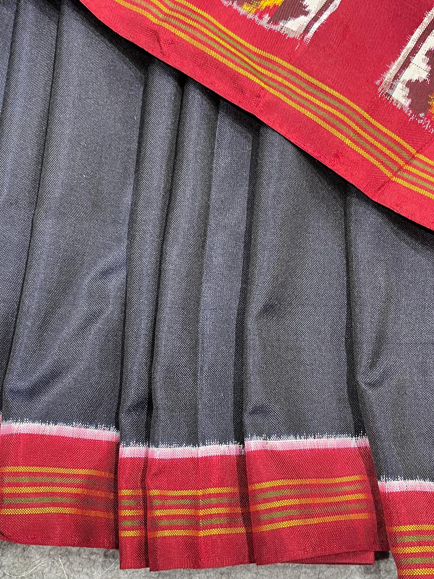 NAVY BLUE PURE HANDLOOM DOUBLE IKKAT SAREE