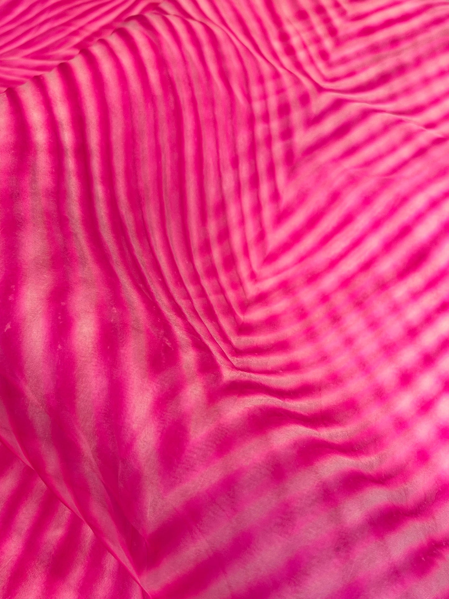 PINK ORGANZA PURE HANDLOOM LEHERIYA SAREE