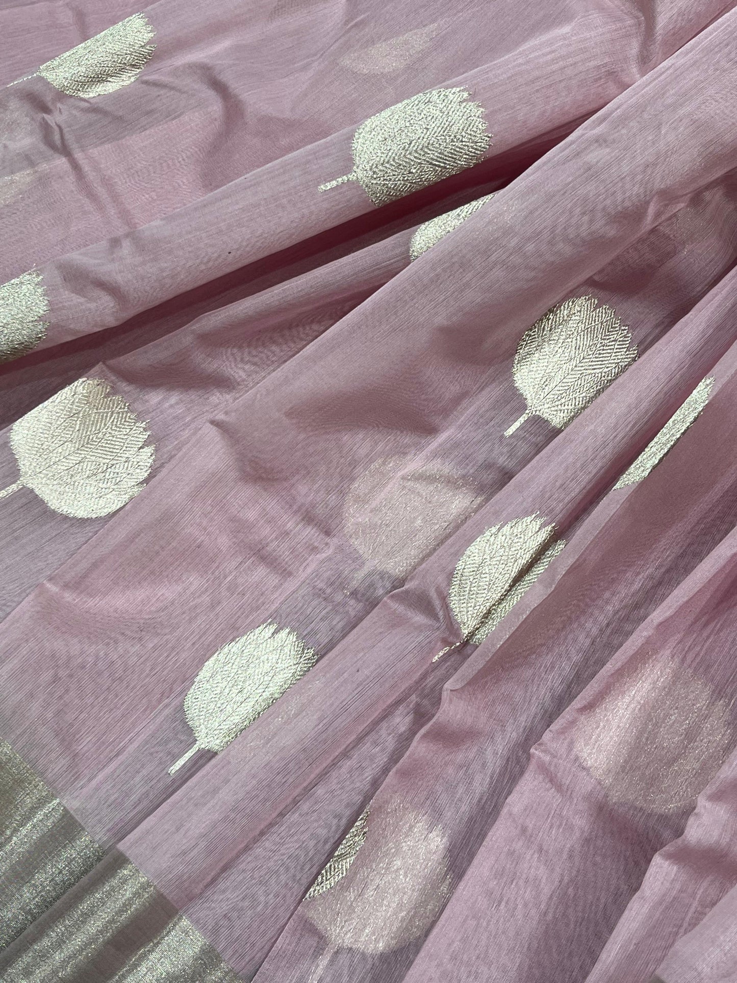 PINK COTTON PURE HANDLOOM CHANDERI SAREE
