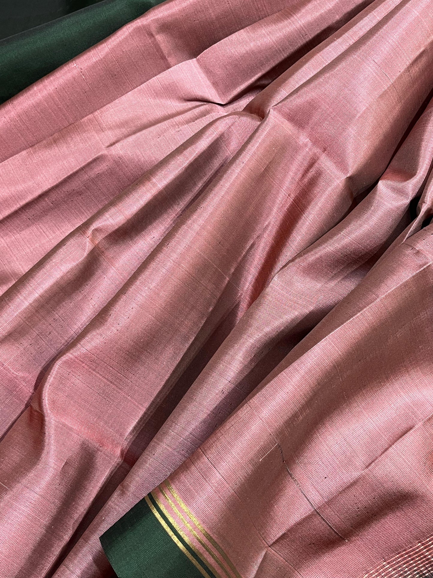 DUSTY PINK SILK PURE HANDLOOM KANJIVARAM SAREE
