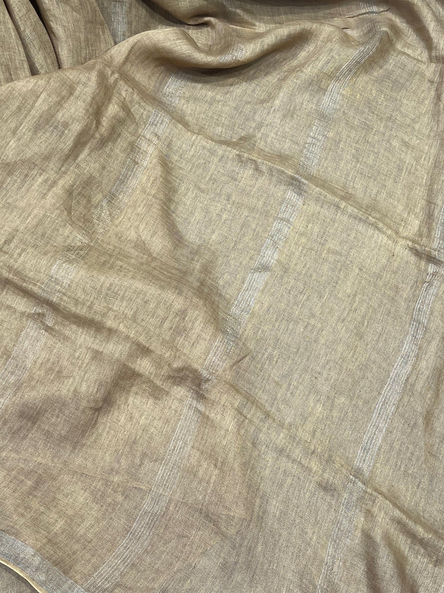 SAND GOLD PURE HANDLOOM LINEN SAREE