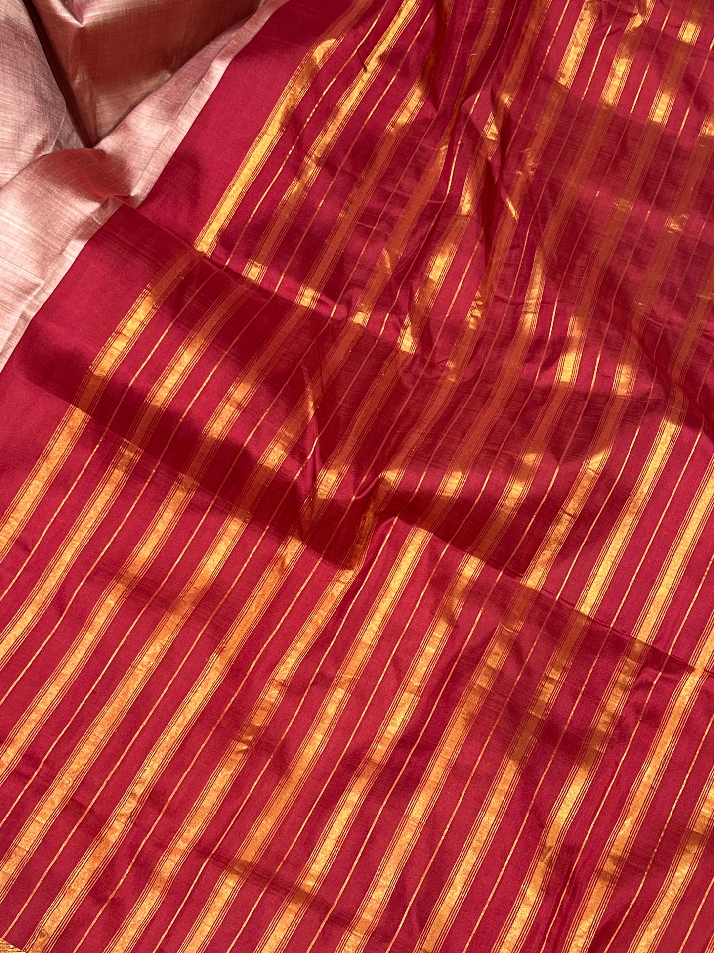 BLUSH PINK PURE HANDLOOM MANGALGIRI SAREE