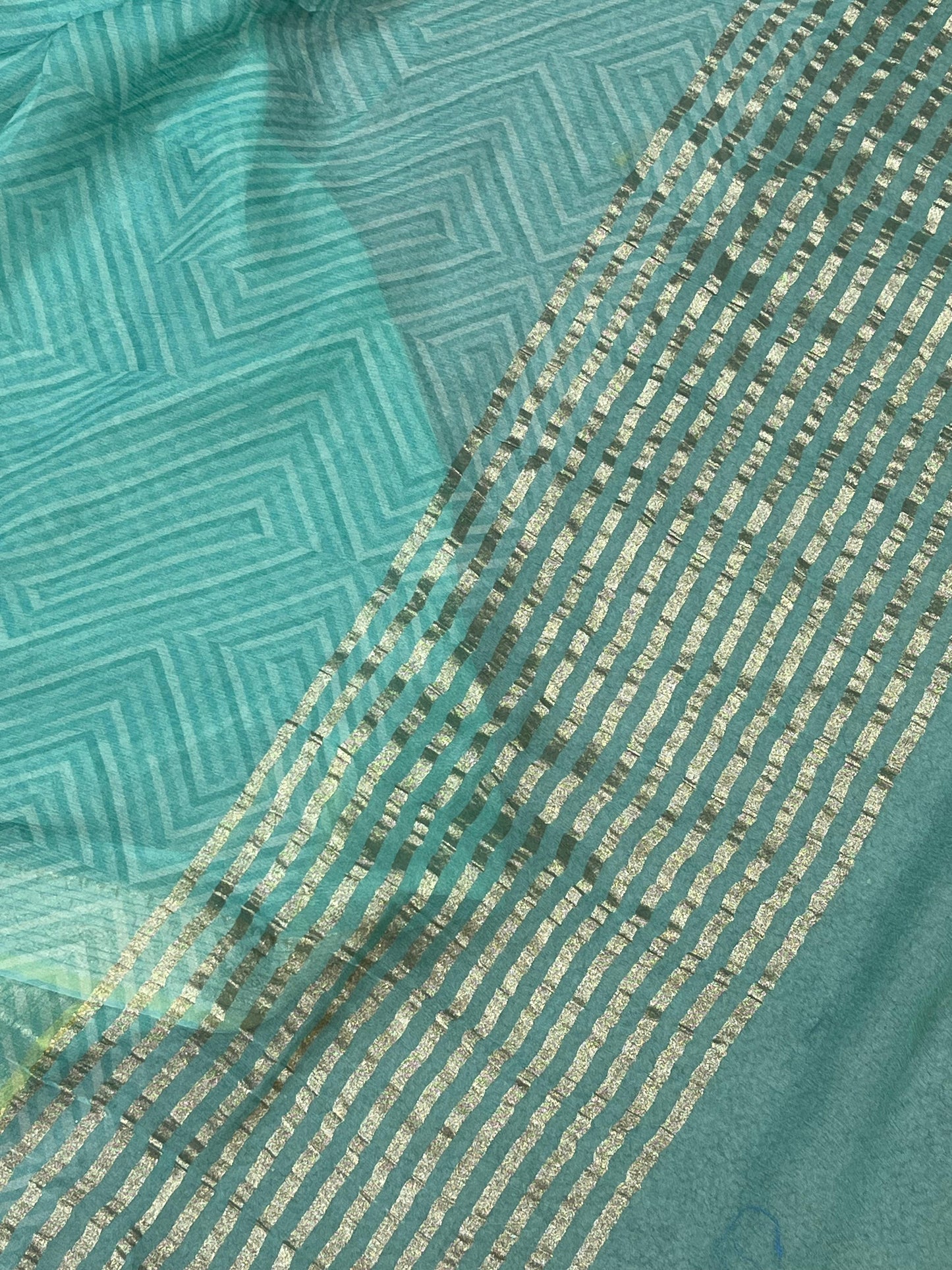 BLUE PURE HANDLOOM CHIFFON SAREE