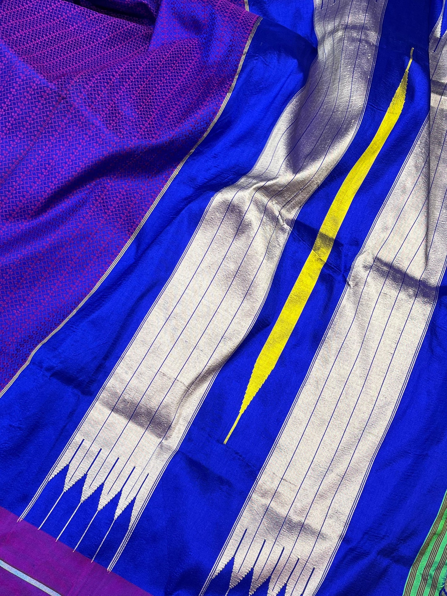 PURPLE PURE HANDLOOM KHUN SAREE