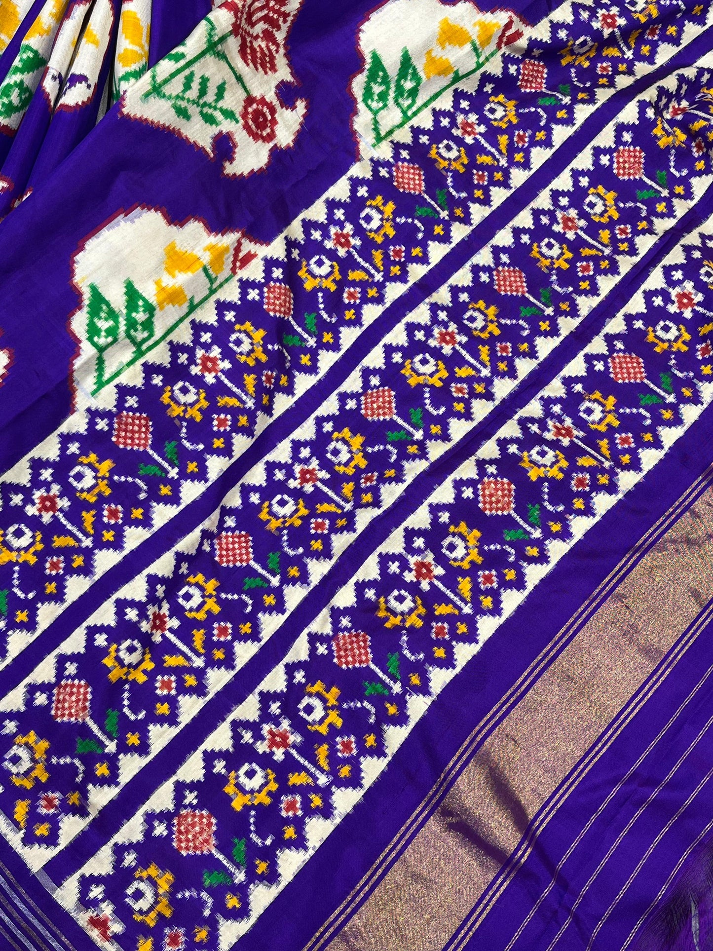 PURPLE SILK PURE HANDLOOM IKKAT SAREE