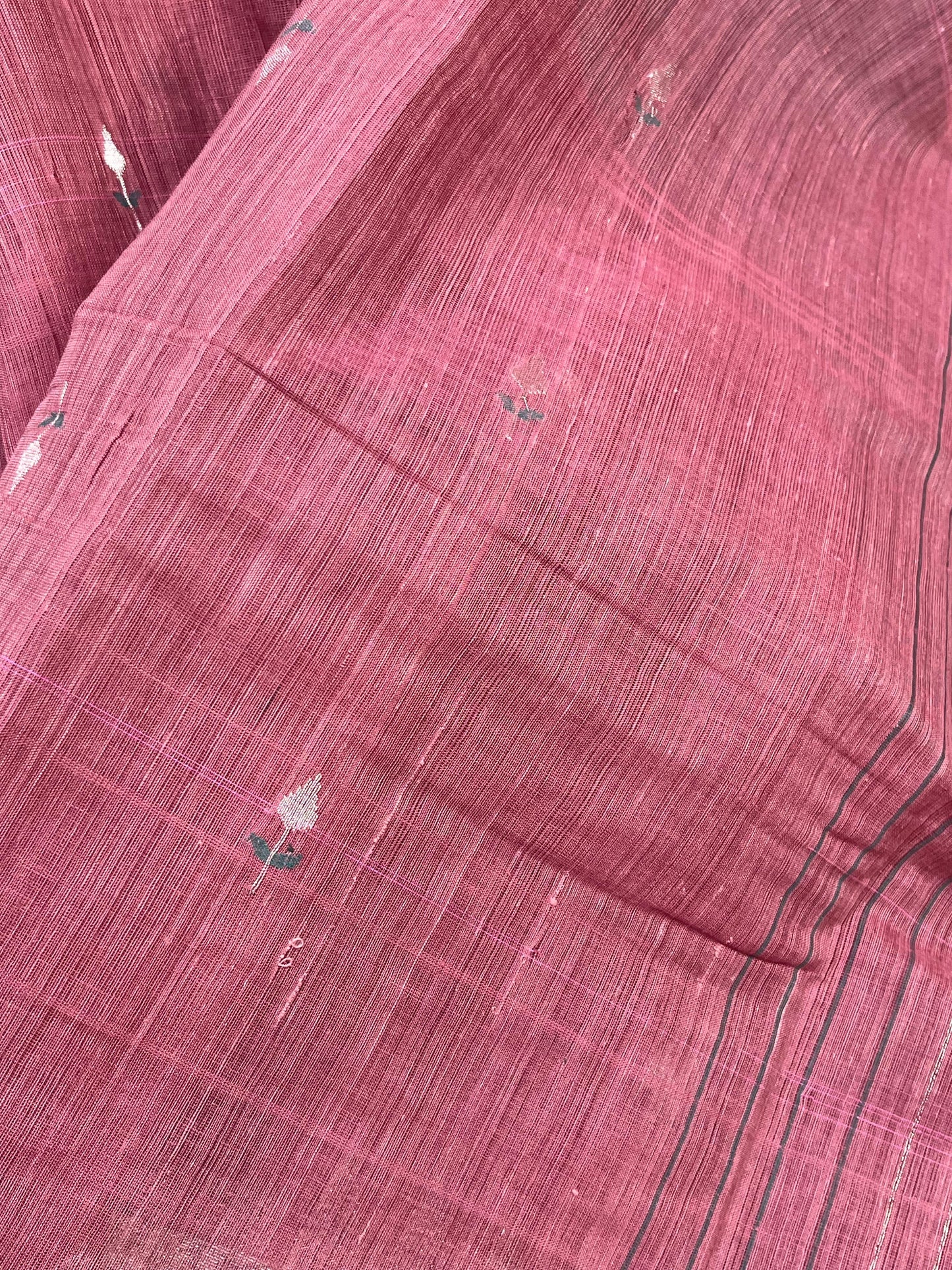 WINE MAROON PURE HANDLOOM PONDRU KHADI SAREE