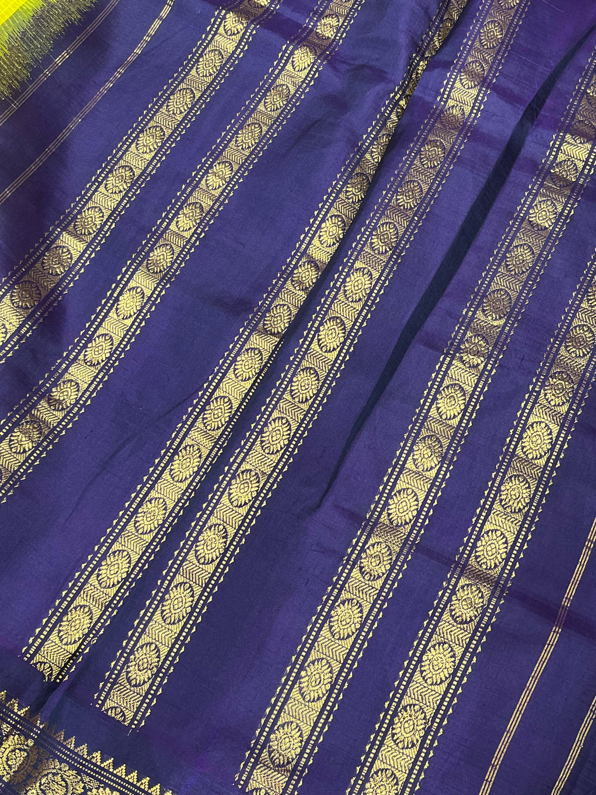 YELLOW COTTON PURE HANDLOOM GADWAL SAREE