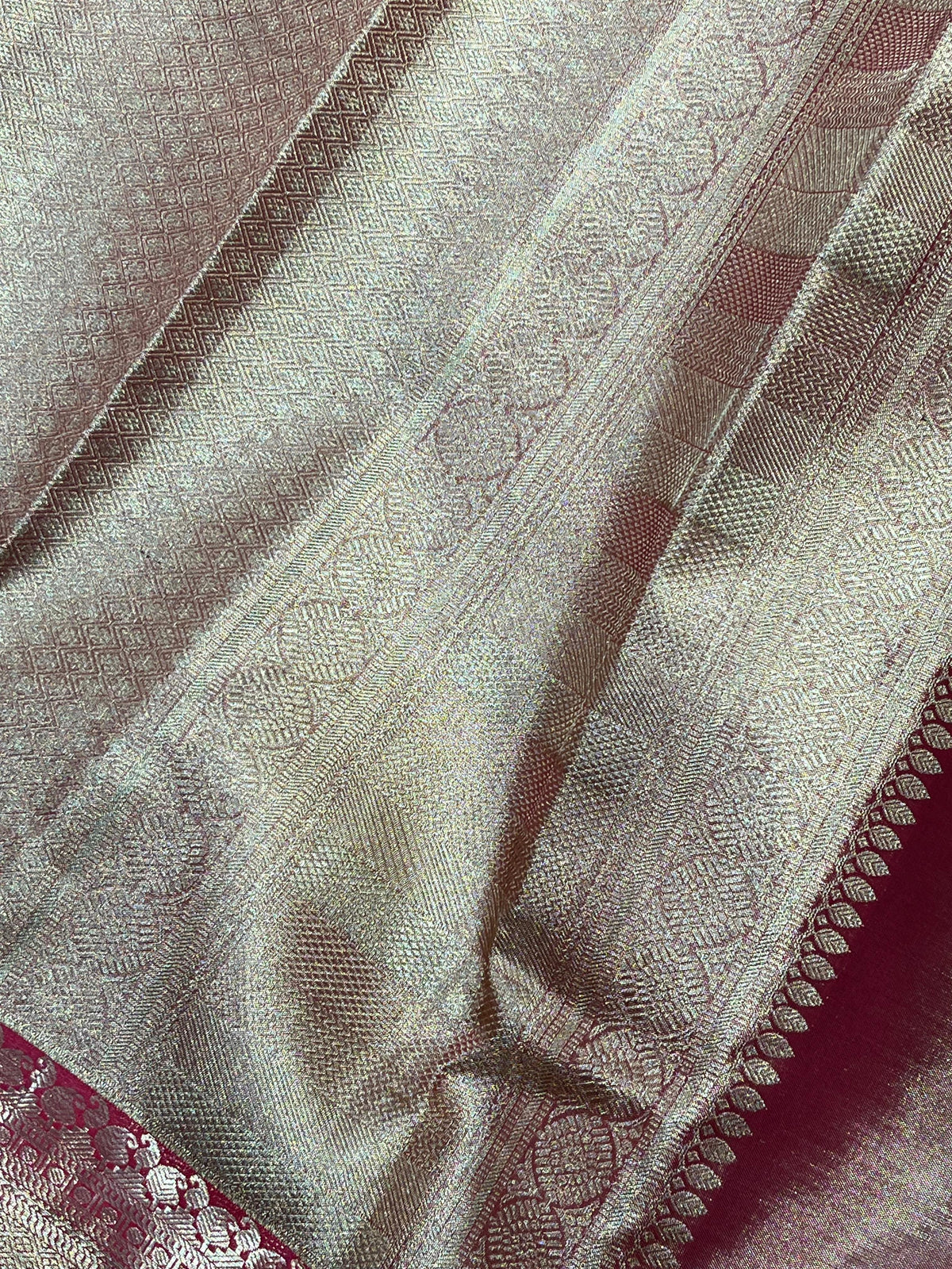 ANTIQUE GOLD TISSUE PURE HANDLOOM KANJIVARAM SAREE