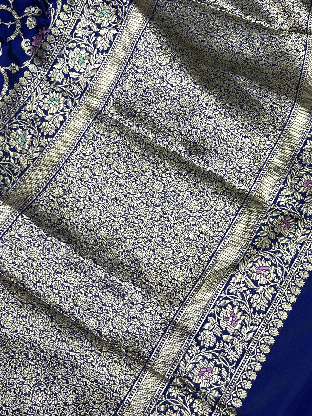 ROYAL BLUE SILK PURE HANDLOOM BANARASI SAREE