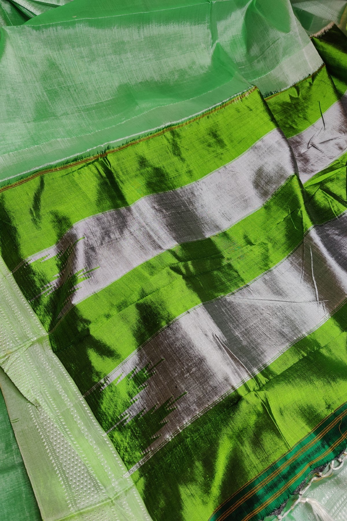 PISTA GREEN SICO PURE HANDLOOM IRKAL SAREE