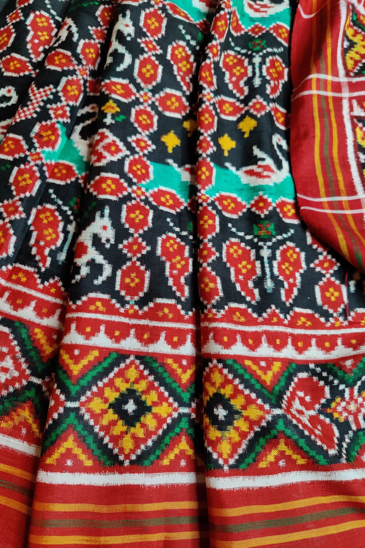 BLACK PURE SILK HANDLOOM PATAN PATOLA SAREE