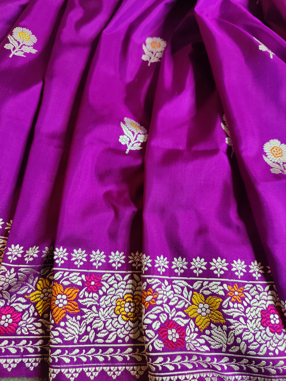 MAJENTA PINK PURE SILK HANDLOOM BANARASI SAREE