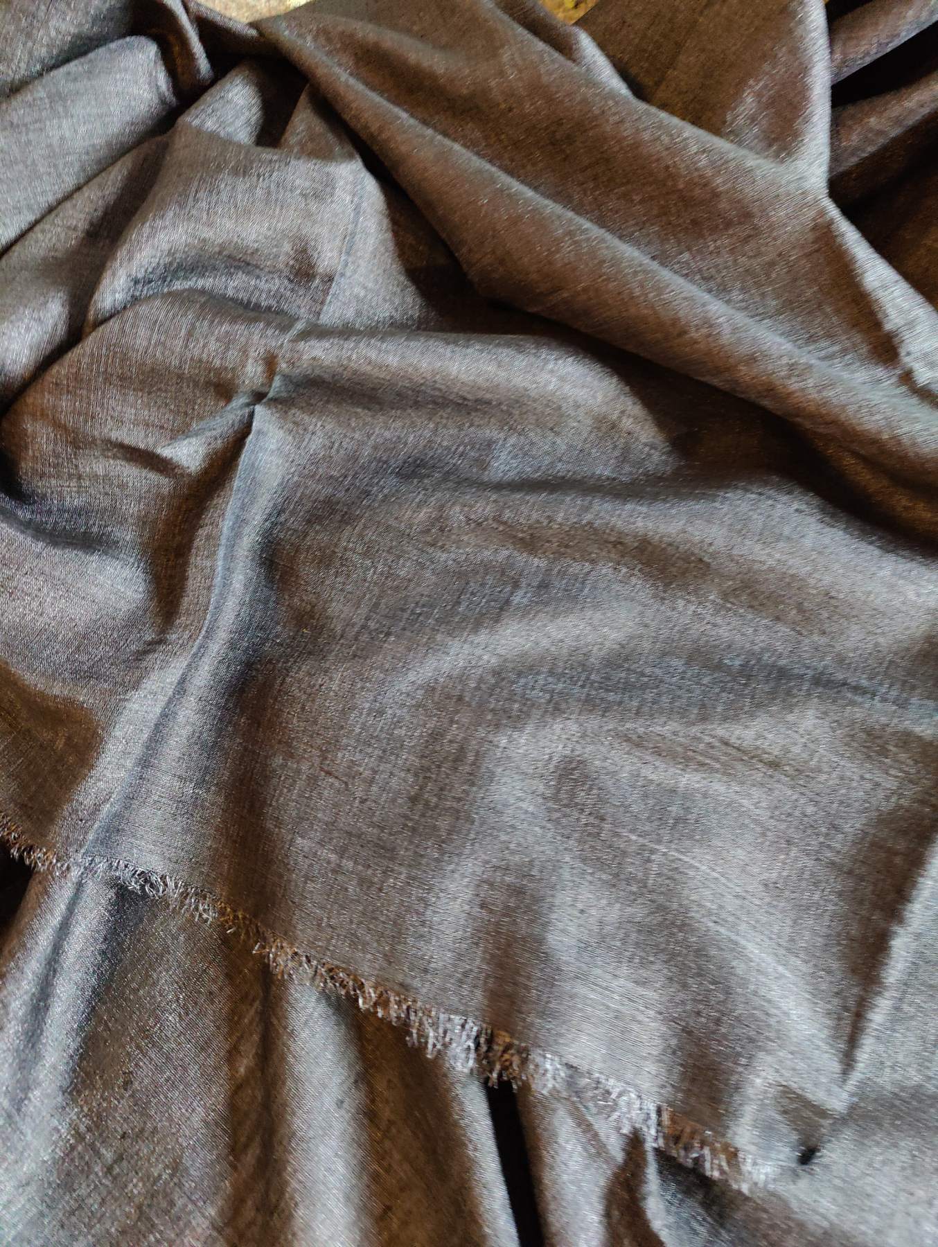 BLACK PURE HANDLOOM MATKA SILK SAREE