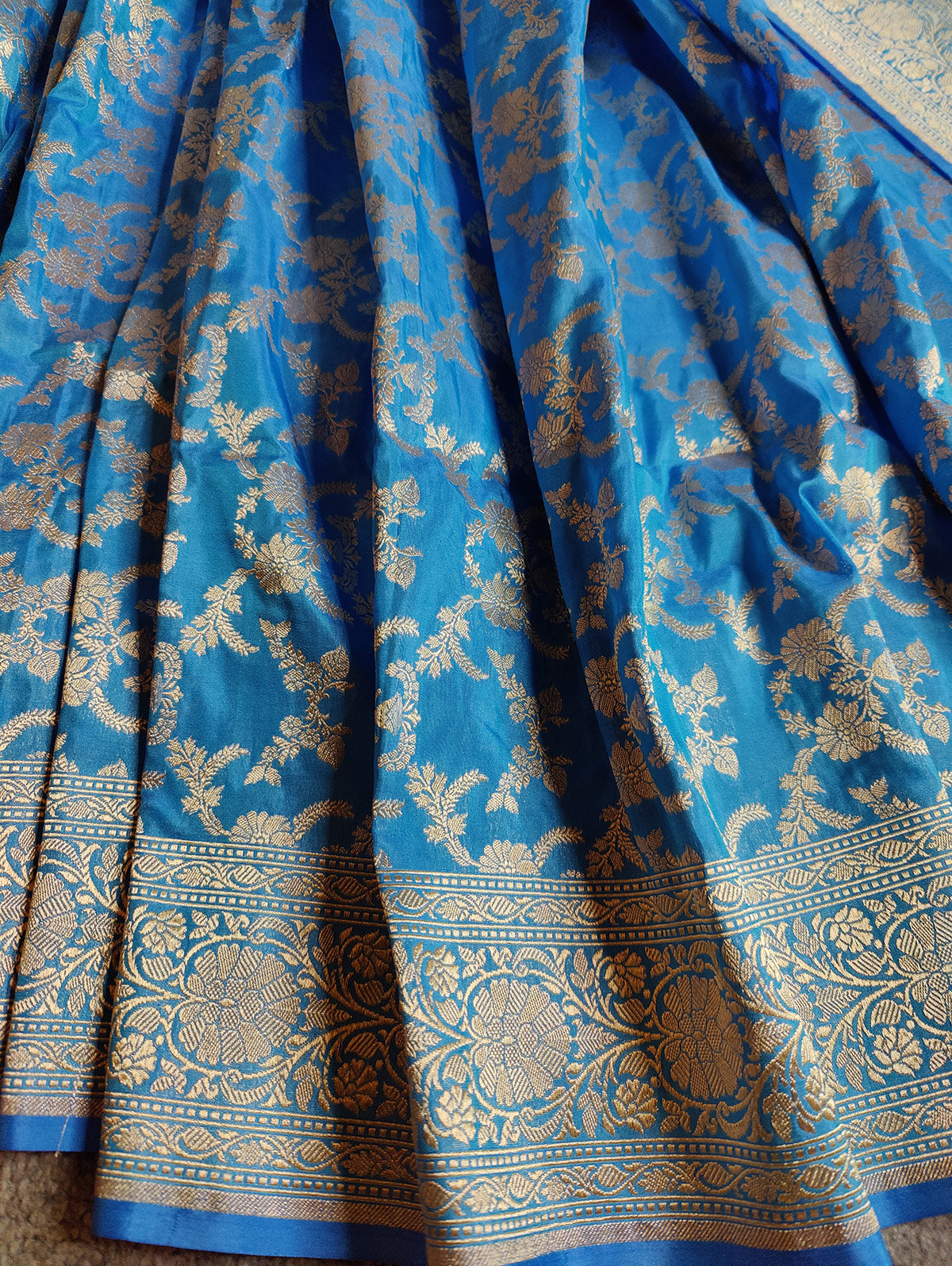 BLUE SILK PURE HANDLOOM BANARASI SAREE