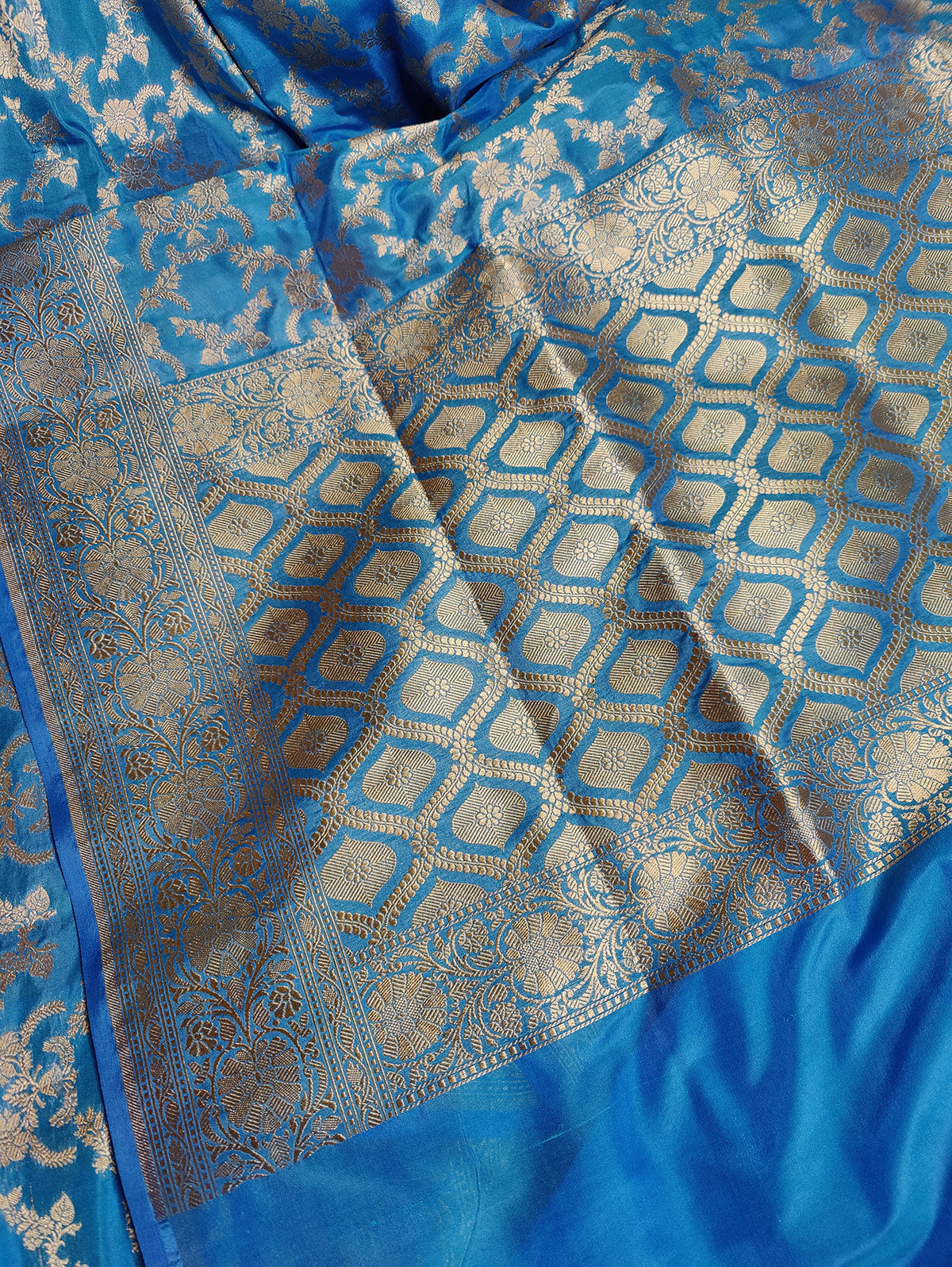 BLUE SILK PURE HANDLOOM BANARASI SAREE