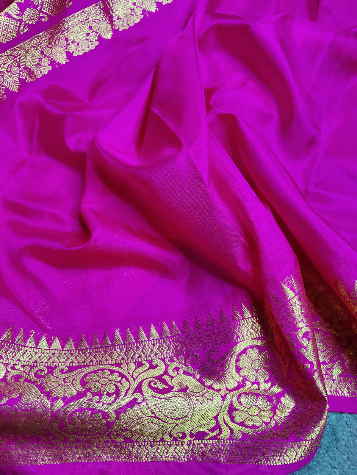 TWO TONE FUSHIYA PINK SILK PURE HANDLOOM VENKATAGIRI SAREE