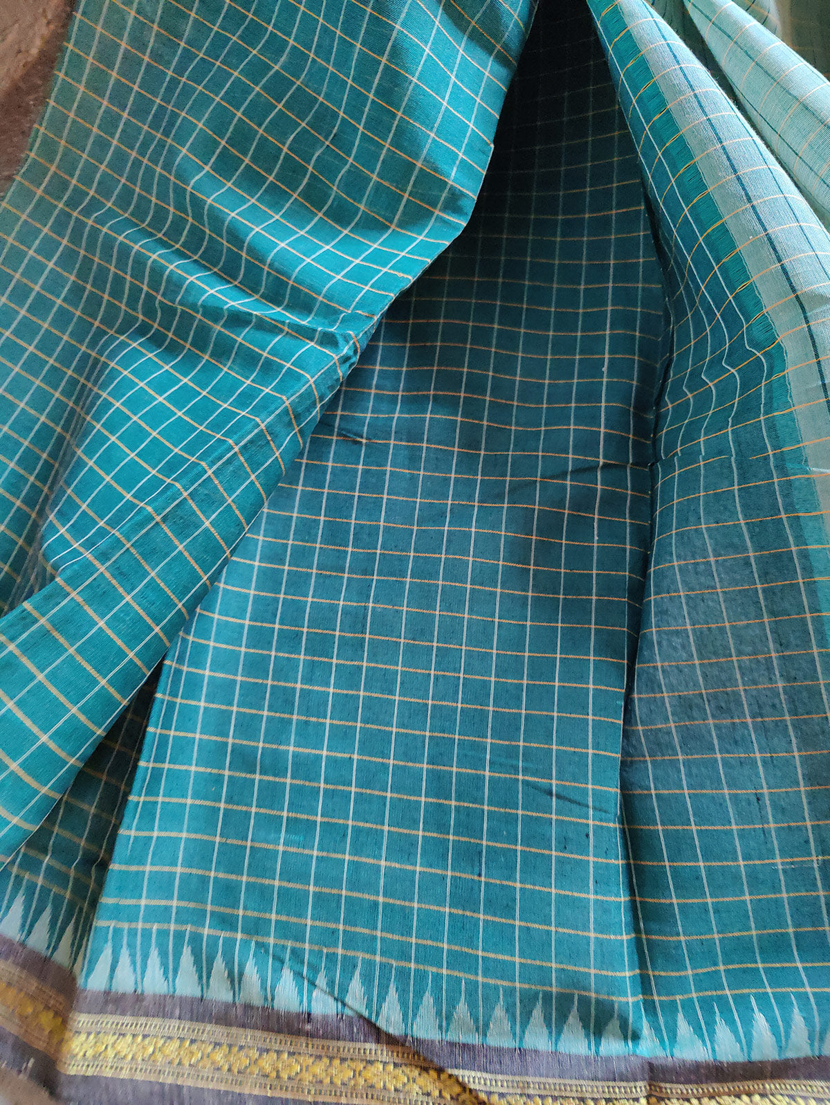 OLIVE GREEN PURE HANDLOOM PONDRU KHADI SAREE