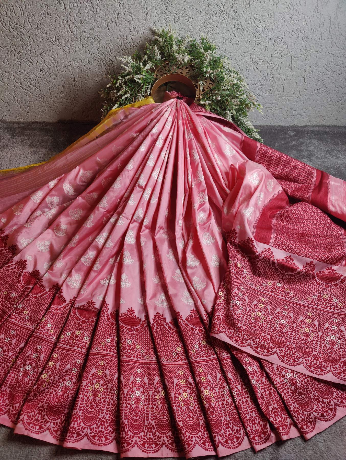ICE PINK SILK PURE HANDLOOM BANARASI SAREE