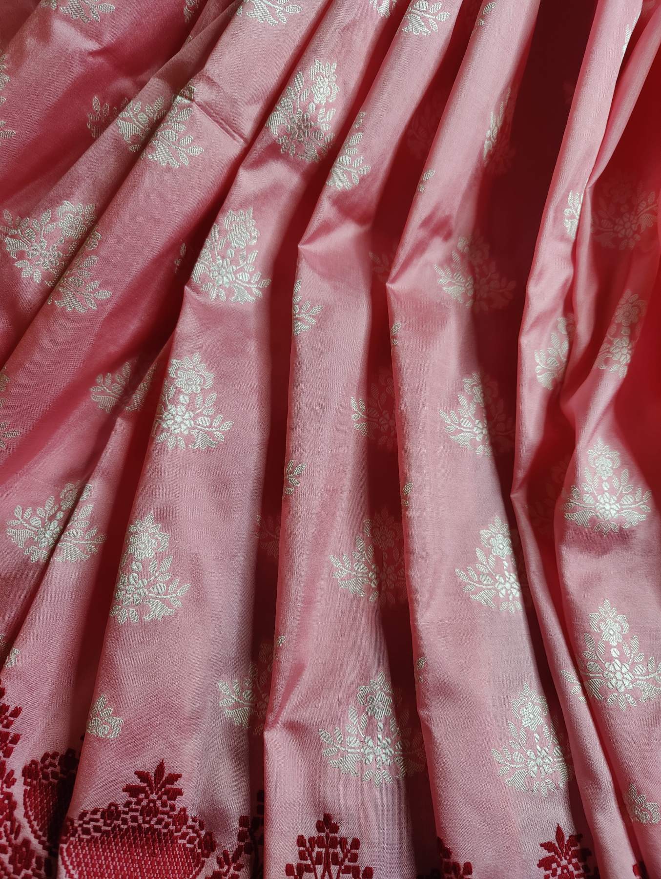 ICE PINK SILK PURE HANDLOOM BANARASI SAREE