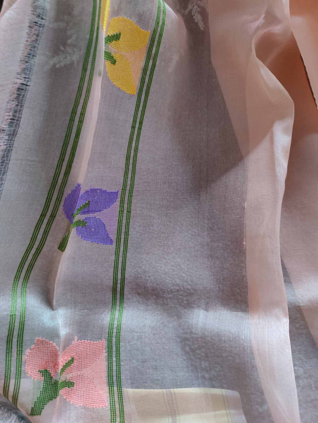 PASTLE PINK KORA PURE HANDLOOM BANARASI SAREE