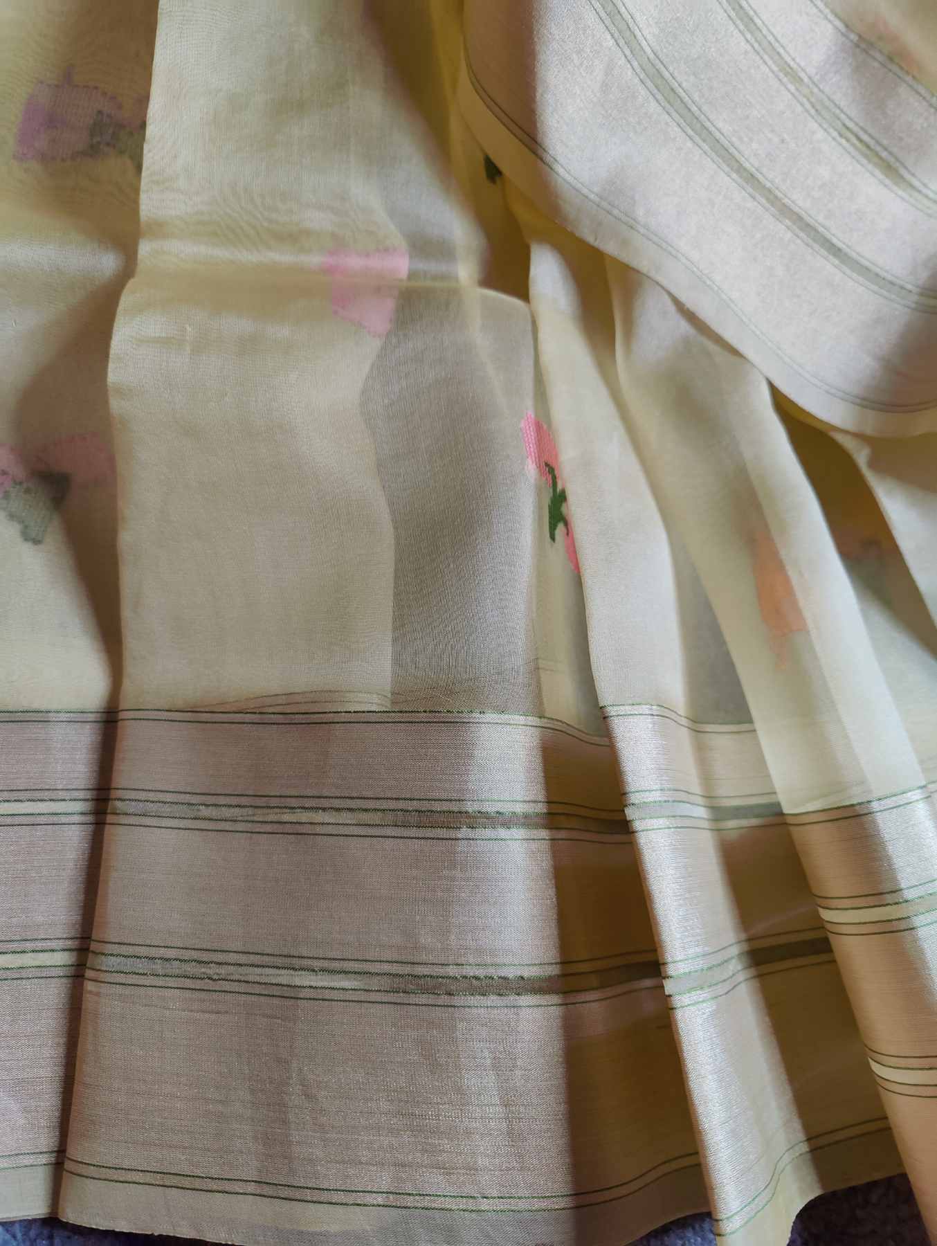 PASTLE YELLOW KORA PURE HANDLOOM BANARASI SAREE