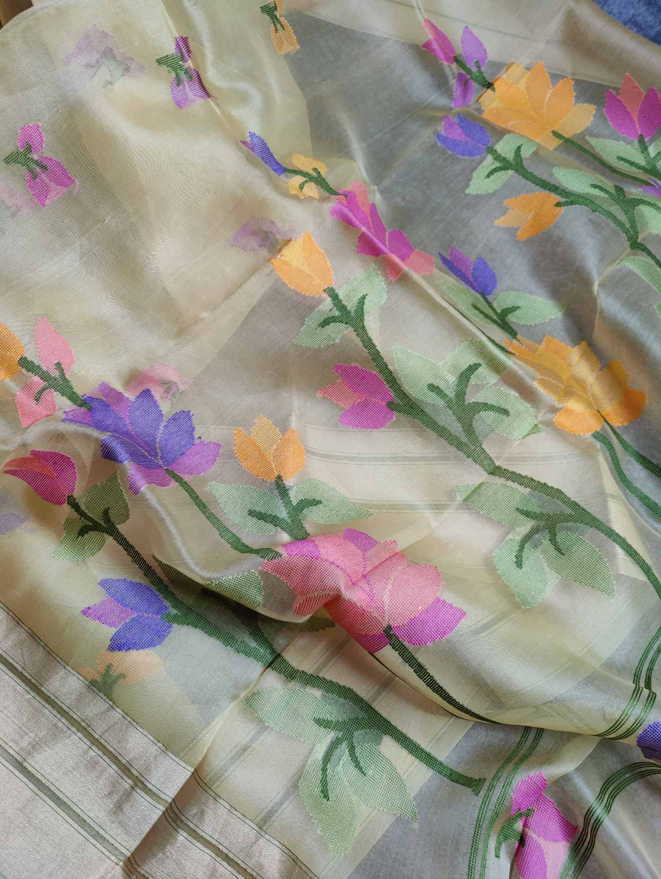 PASTLE YELLOW KORA PURE HANDLOOM BANARASI SAREE