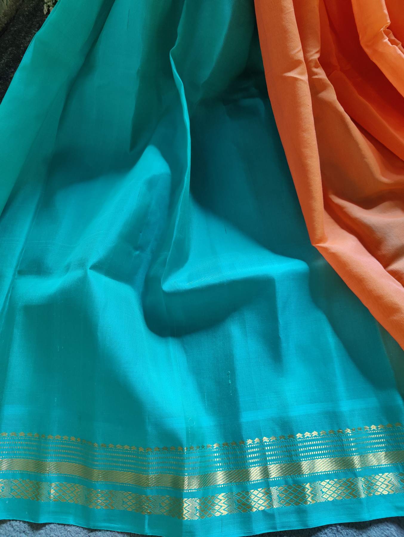 CORAL SICO PURE HANDLOOM GADWAL SAREE