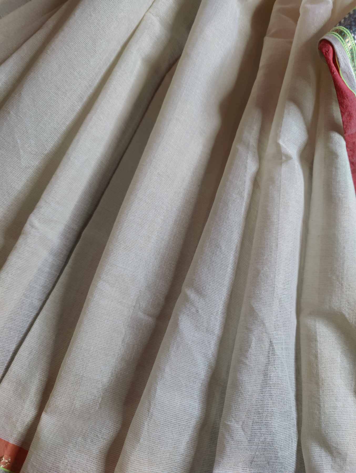 OFF WHITE COTTON TISSUE PURE HANDLOOM PAITHANI SAREE
