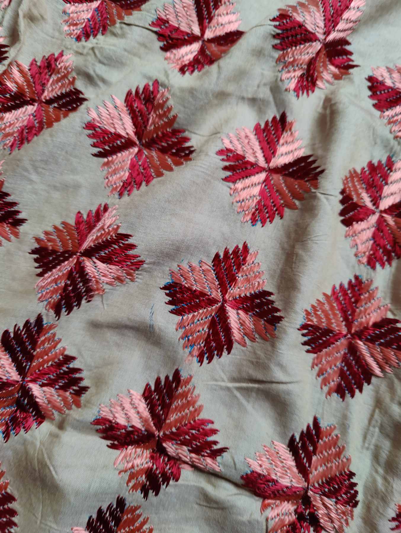 BEIGE SILK PURE HANDLOOM PHULKARI DUPATTA