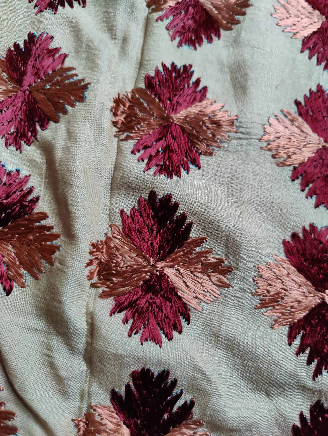 BEIGE SILK PURE HANDLOOM PHULKARI DUPATTA