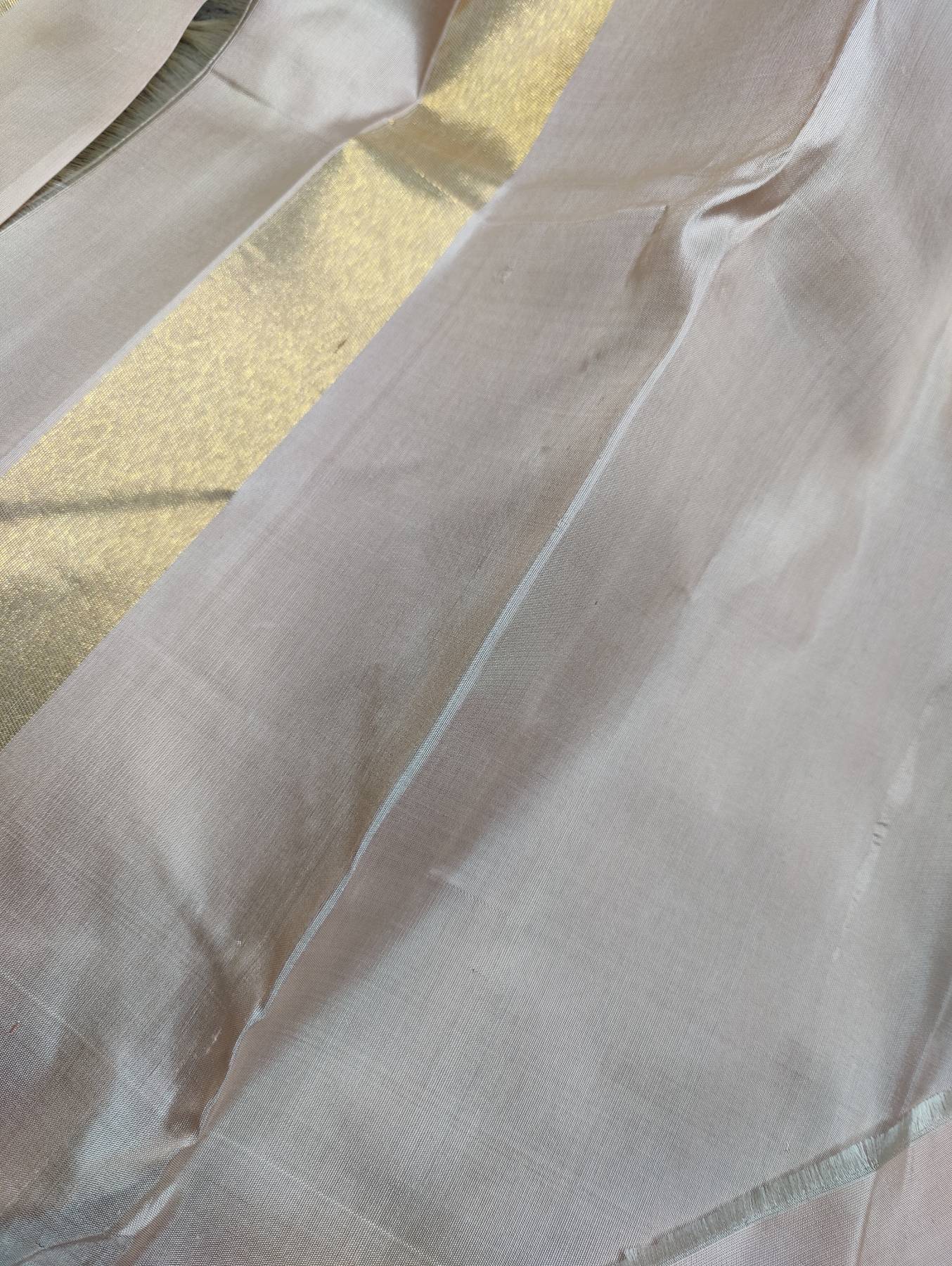 NUDE PINK SILK PURE HANDLOOM KANIVARAM SAREE