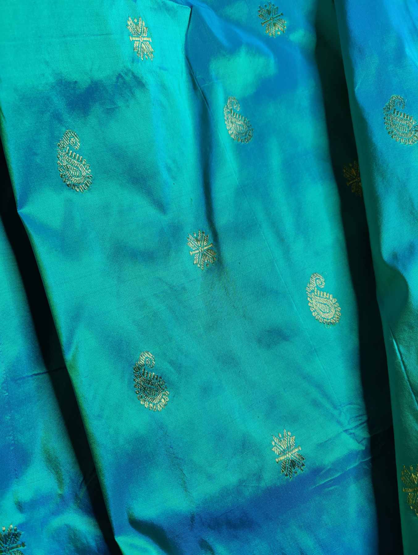AQUA BLUE SILK PURE HANDLOOM PAITHANI SAREE
