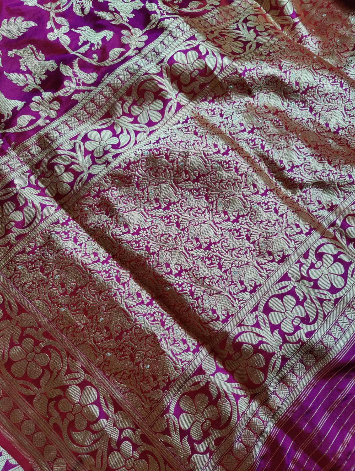 MAJENTA SILK PURE HANDLOOM BANARASI SAREE