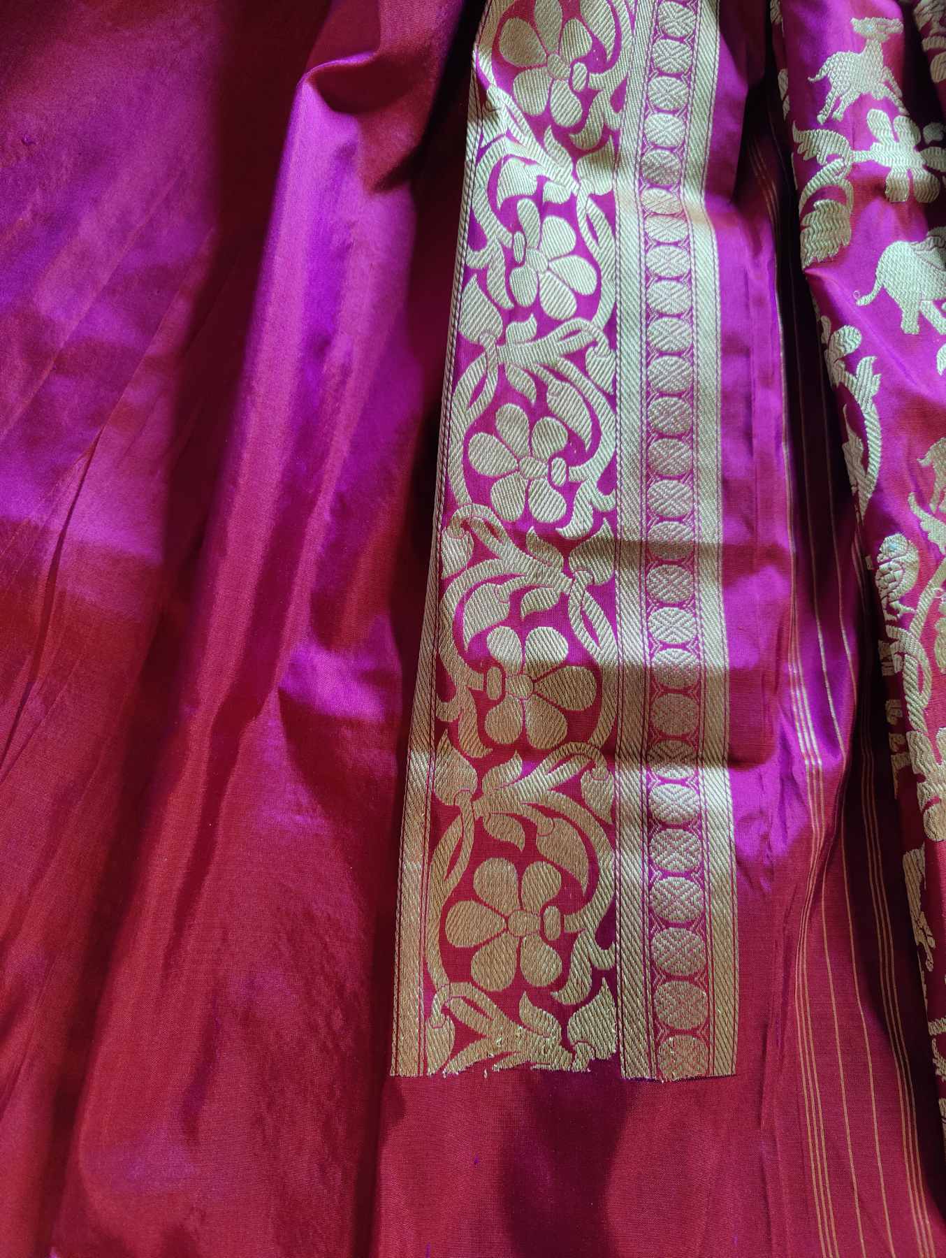 MAJENTA SILK PURE HANDLOOM BANARASI SAREE