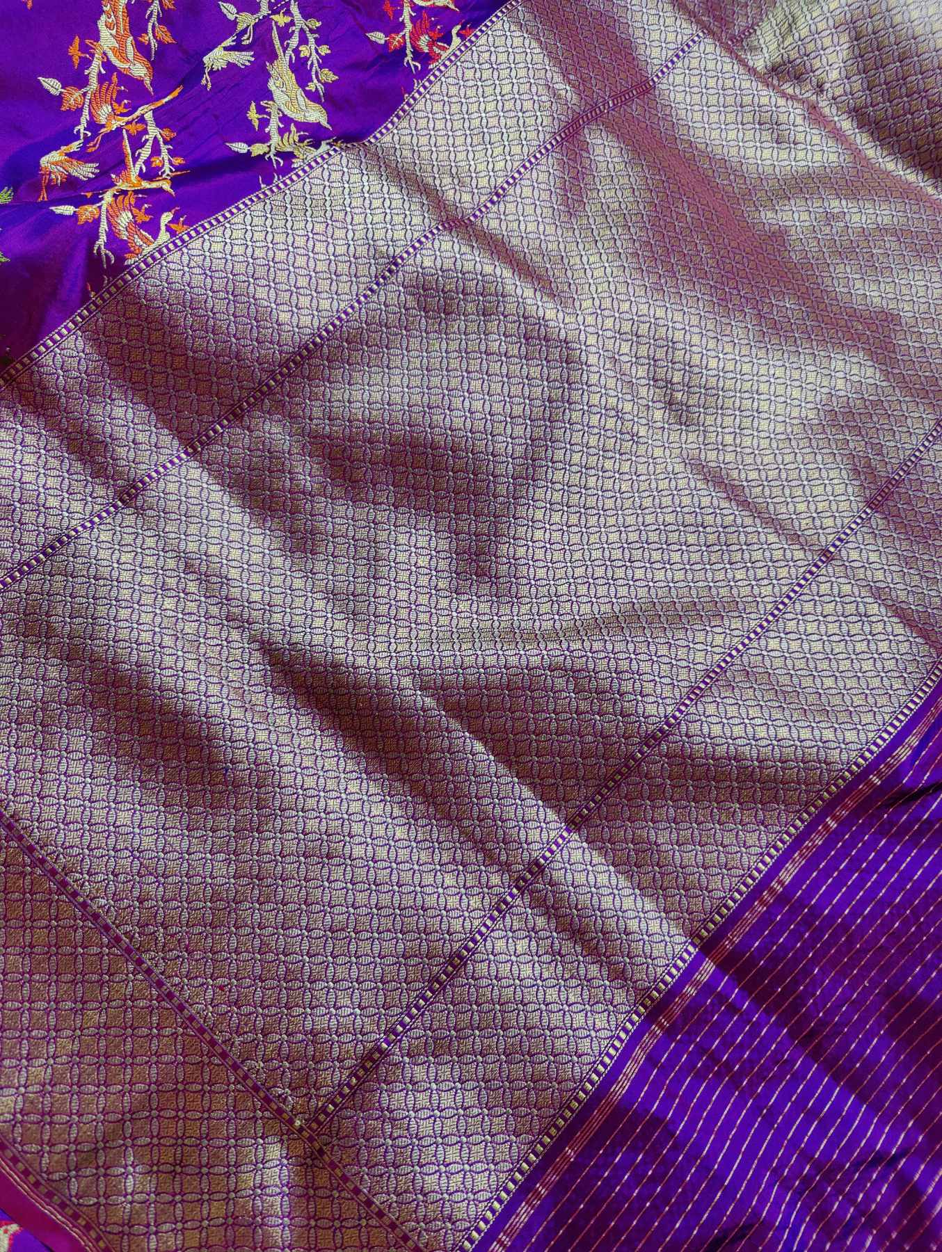 PURPLE SILK PURE HANDLOOM BANARASI SAREE