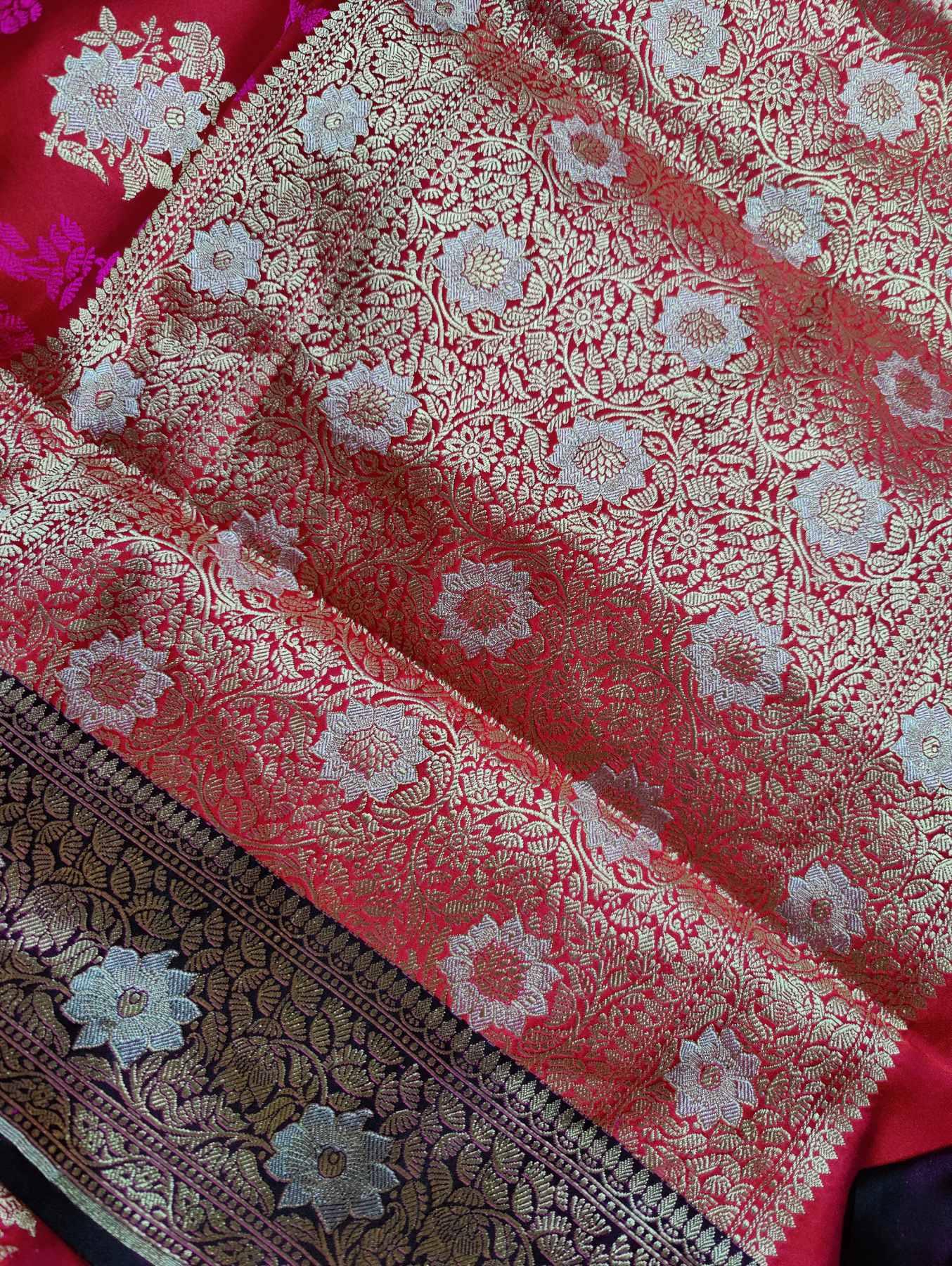RUBY PINK MUSHROO SILK PURE HANDLOOM BANARASI SAREE