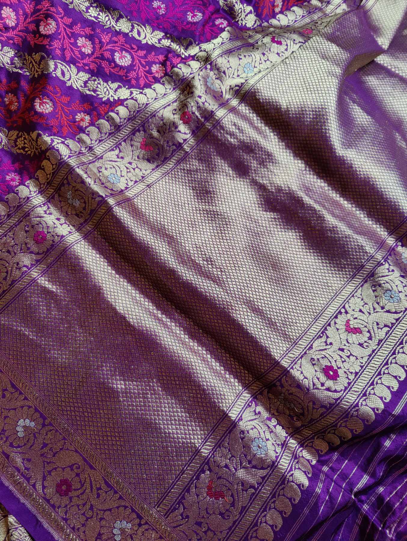 PURPLE SILK PURE HANDLOOM BANARASI SAREE