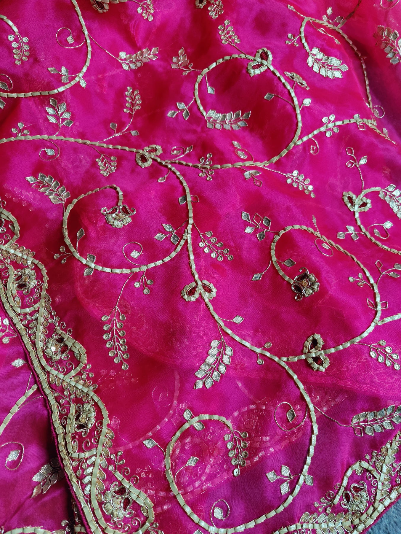 FLORISSANT PINK ORGANZA PURE HANDLOOM EMBROIDERY SAREE