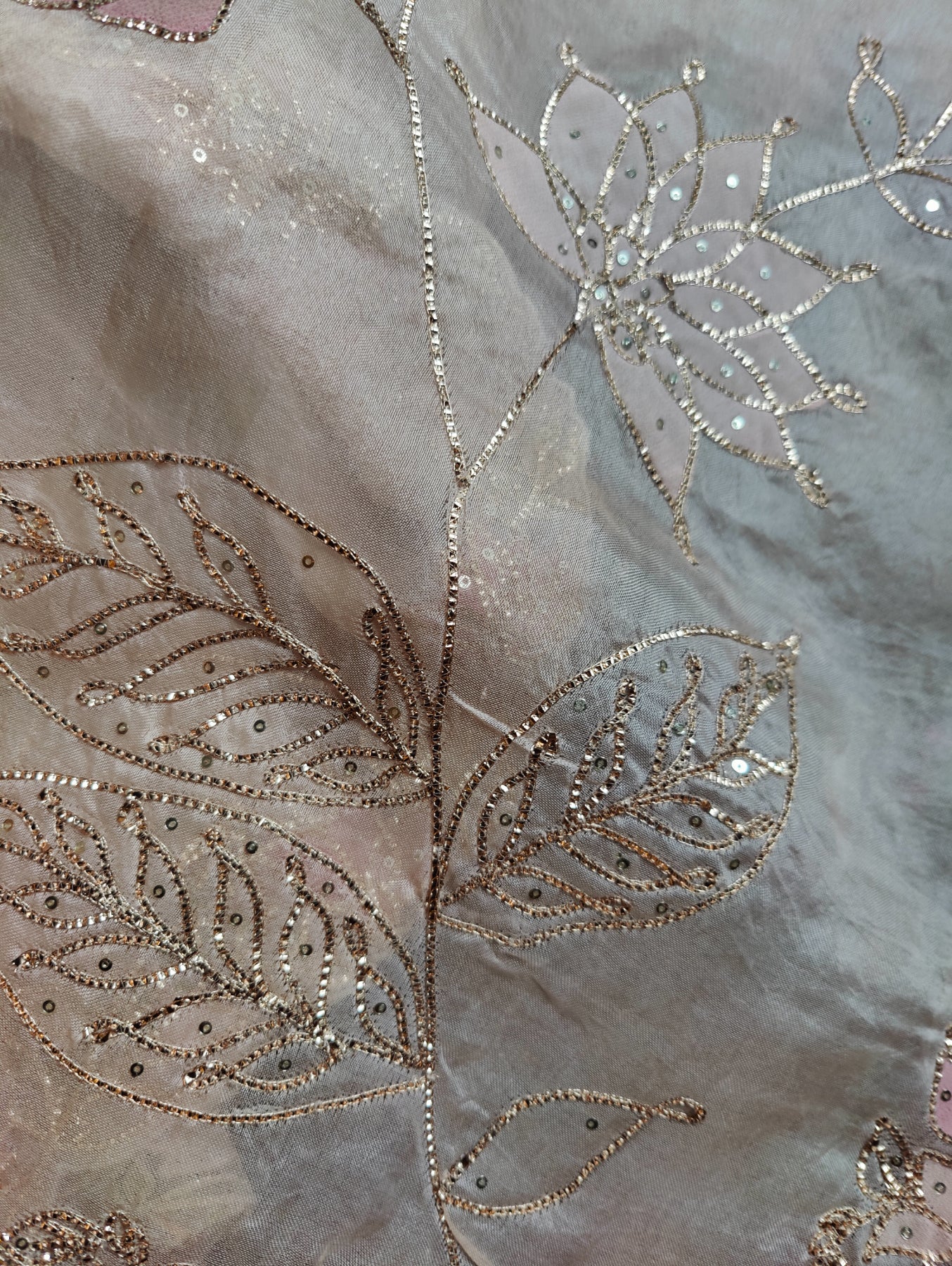 LIGHT PEACH ORGANZA PURE HANDLOOM EMBROIDERY SAREE