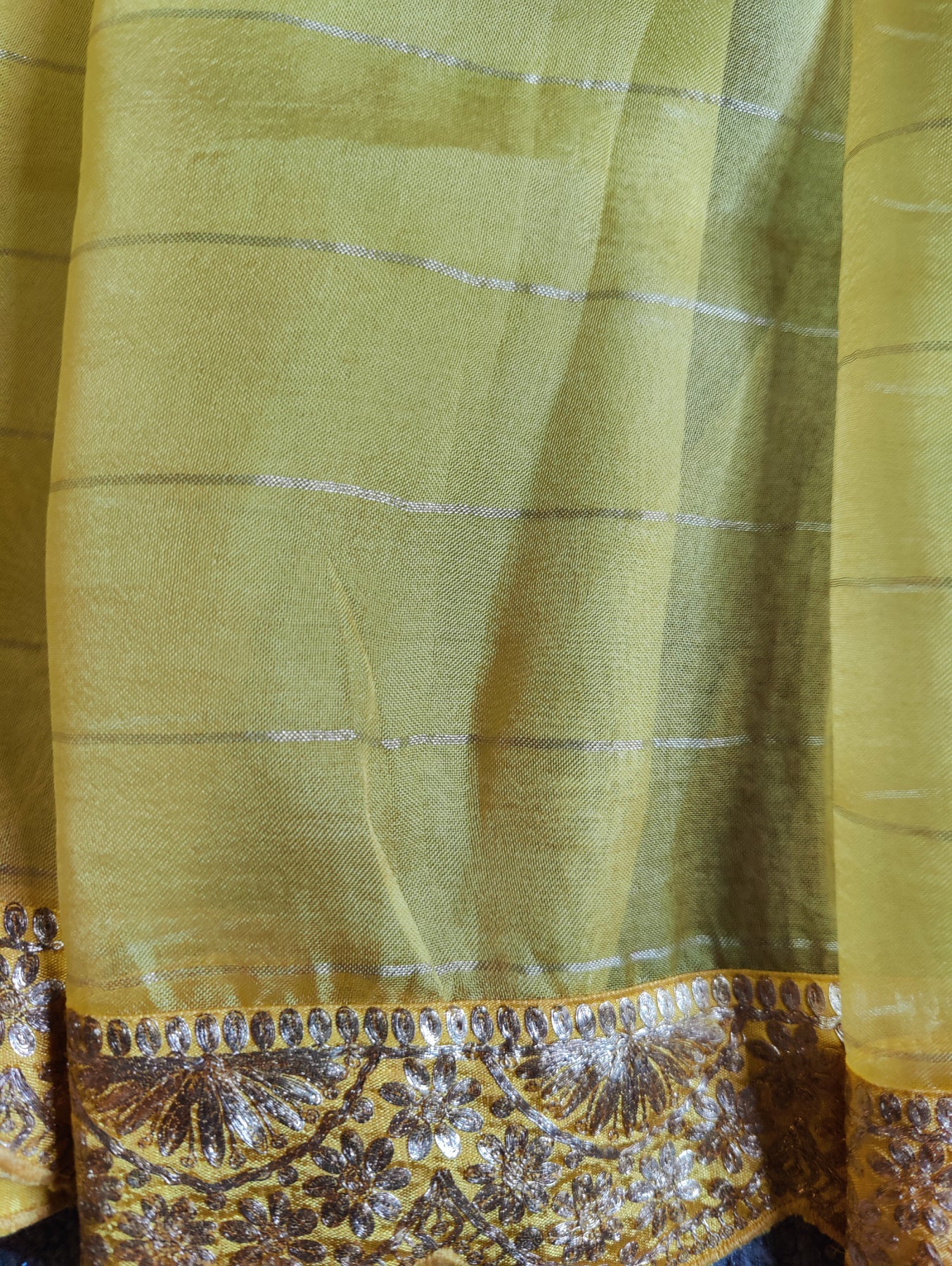 YELLOW ORGANZA PURE HANDLOOM EMBROIDERY SAREE