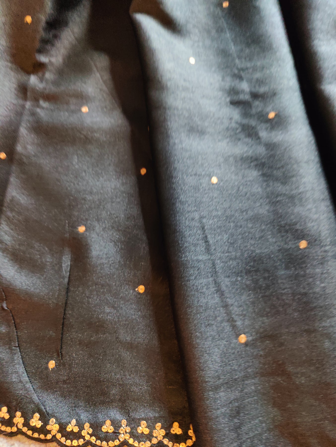 BLACK TUSSAR SILK PURE HANDLOOM EMBROIDERY SAREE