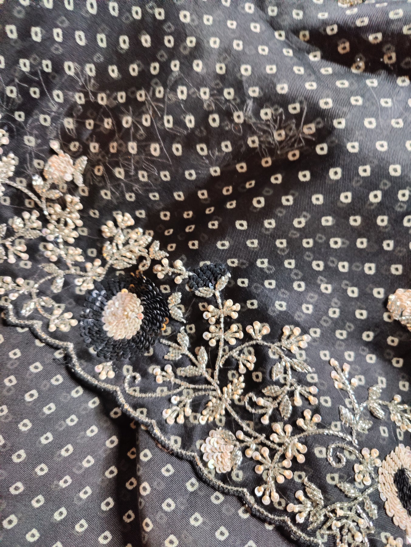 BLACK ORGANZA PURE HANDLOOM EMBROIDERY SAREE