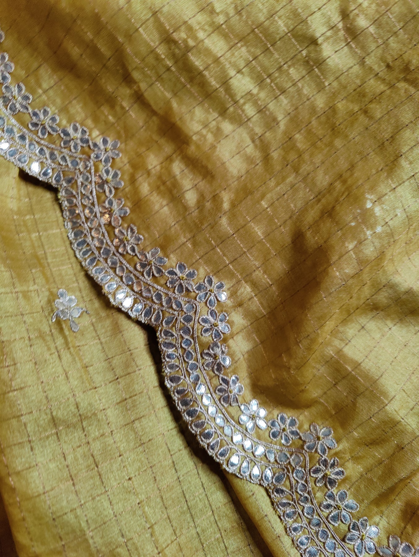 YELLOW TASSAR SILK PURE HANDLOOM EMBROIDERY SAREE