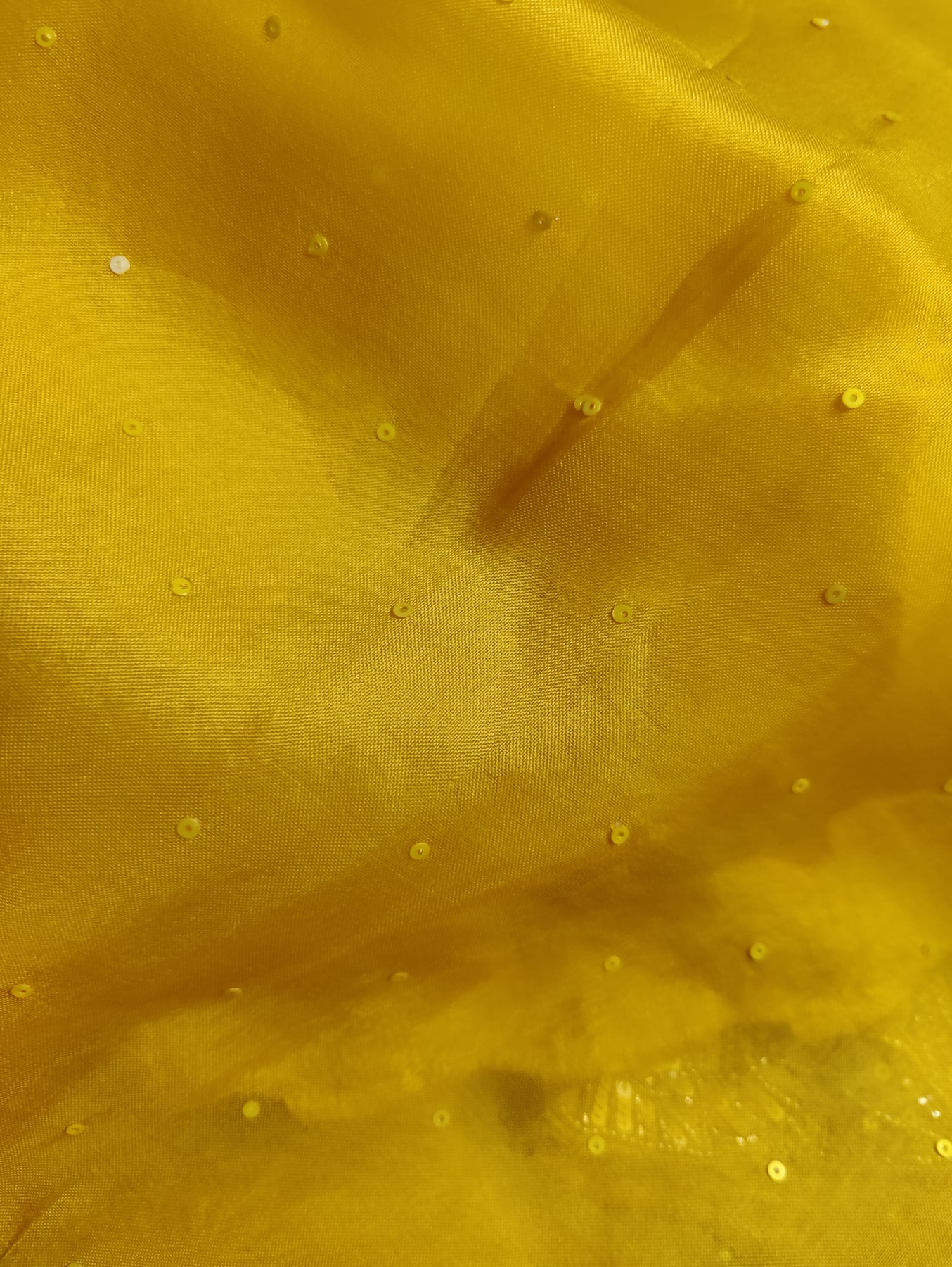 TURMERIC YELLOW ORGANZA PURE HANDLOOM EMBROIDERY SAREE