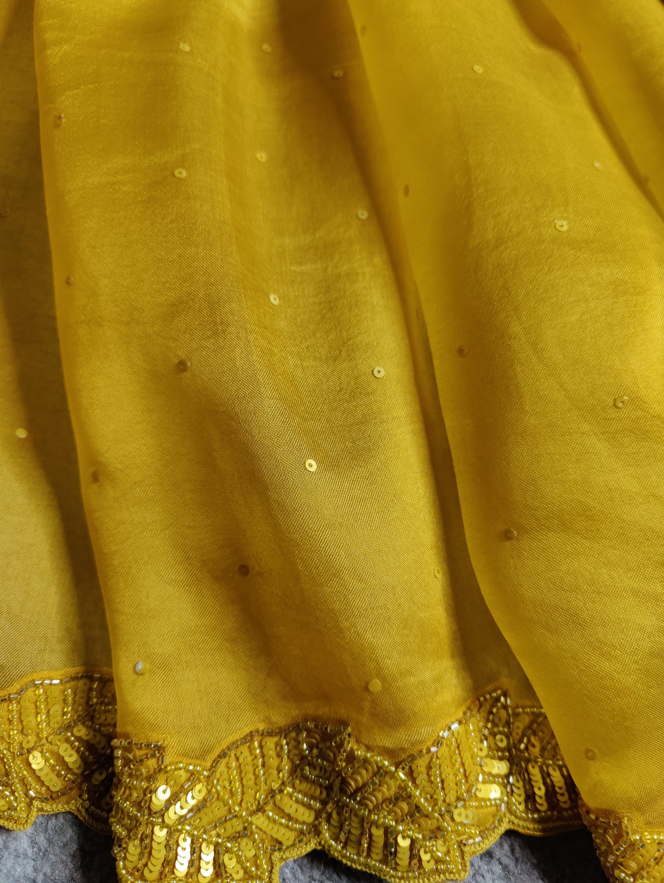 TURMERIC YELLOW ORGANZA PURE HANDLOOM EMBROIDERY SAREE