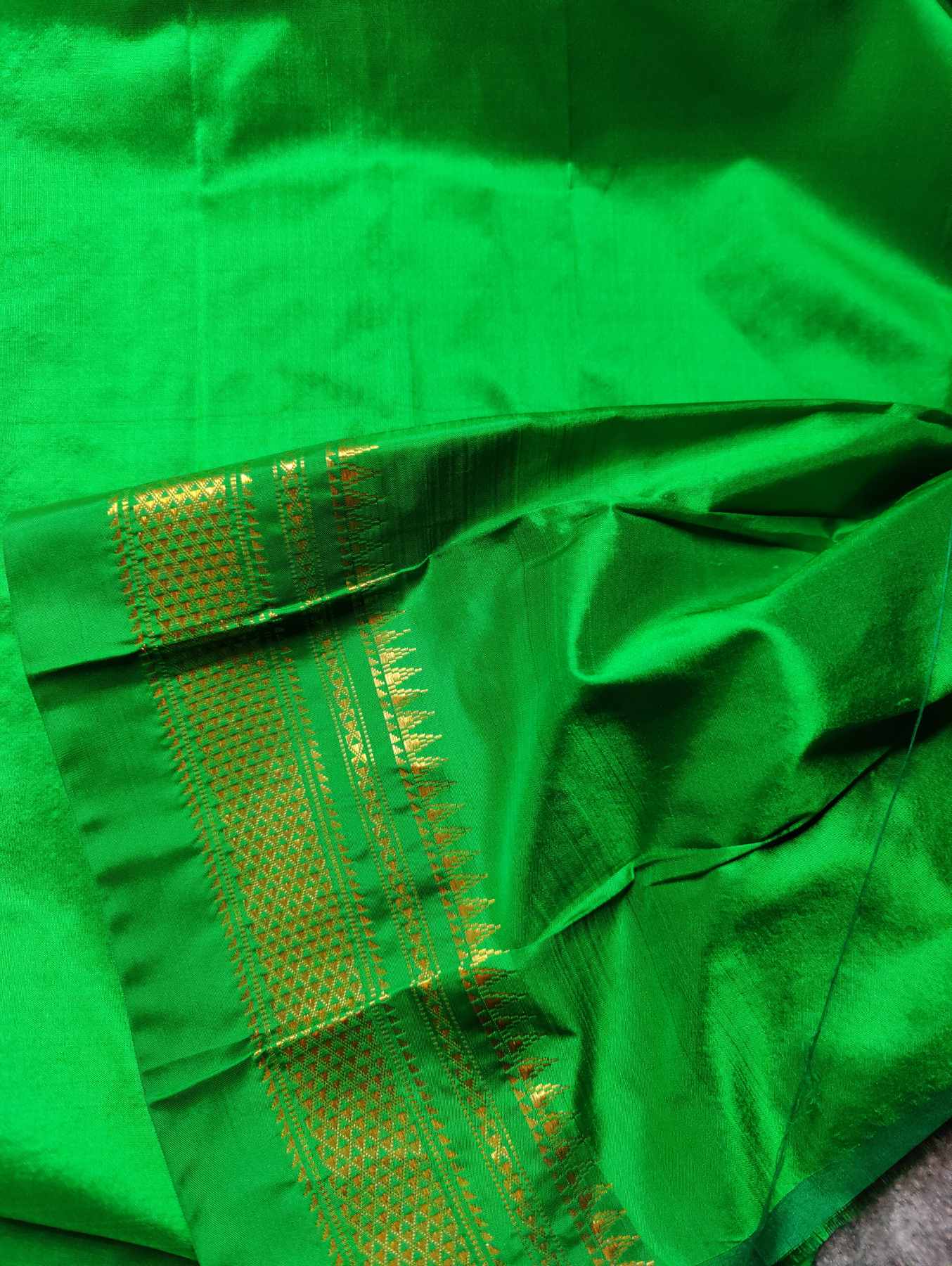 PINK DARK GREEN SILK PURE HANDLOOM IRKAL SAREE