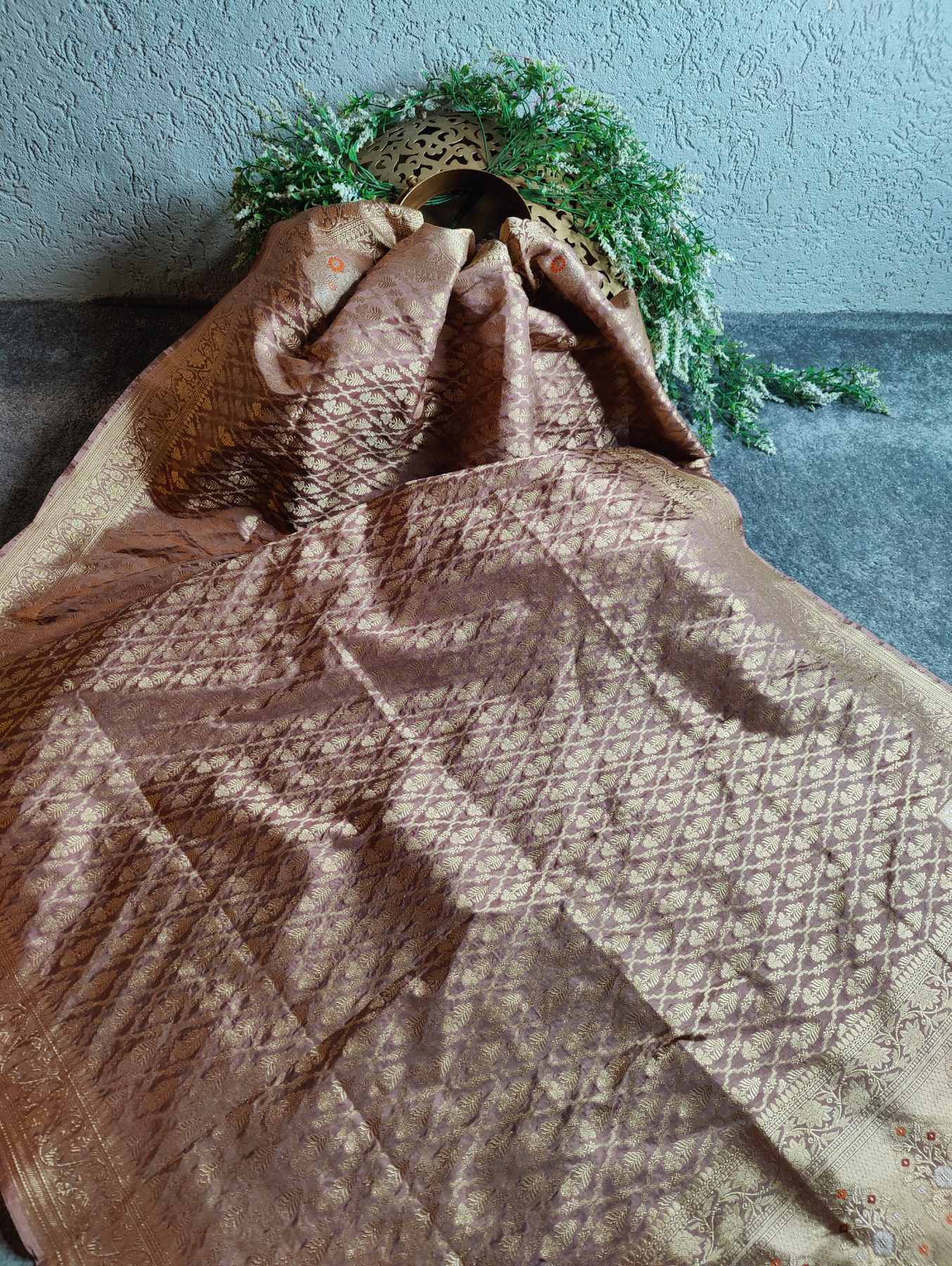 CARAMEL SILK PURE HANDLOOM BANARASI DUPATTA