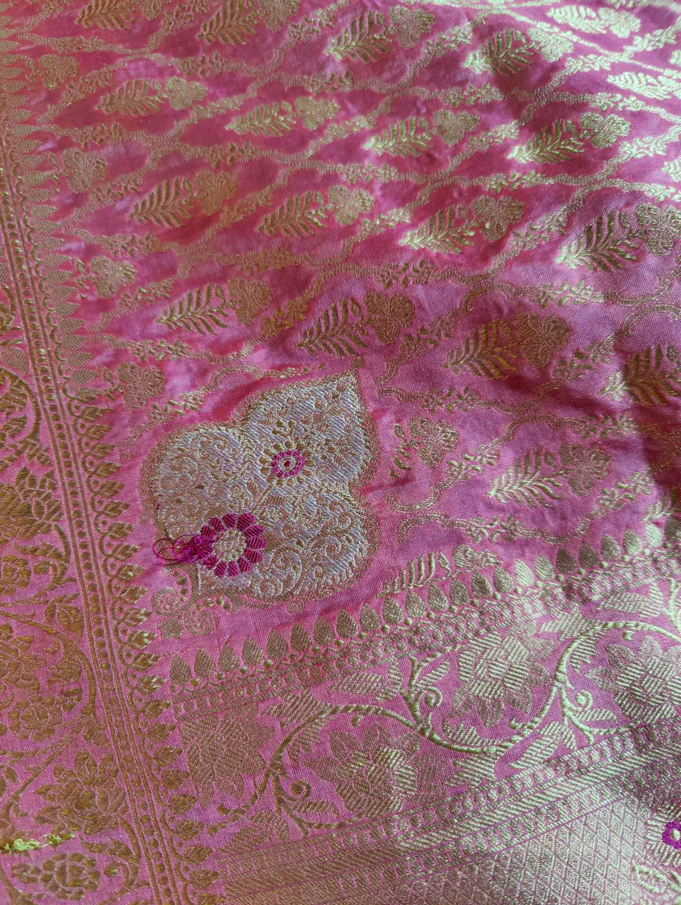 PINK SILK PURE HANDLOOM BANARASI DUPATTA